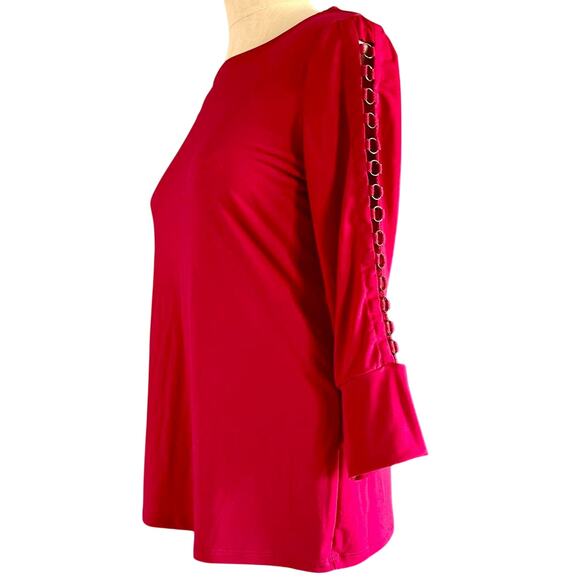 Womens Top Size Medium Burgundy Biker Renn Faire Viking Vibes Indie Whimsigoth - Picture 1 of 8